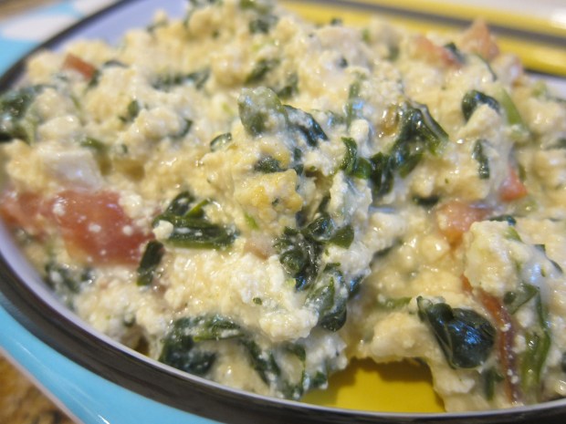 Spinach Tomato Scramble a