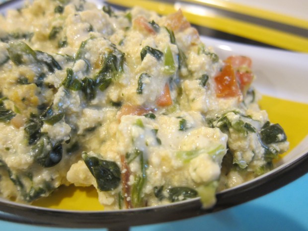 Spinach Tomato Scramble b