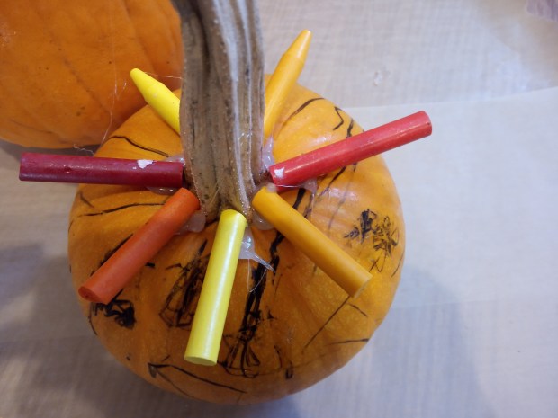 Melted Crayon Pumpkins (8)